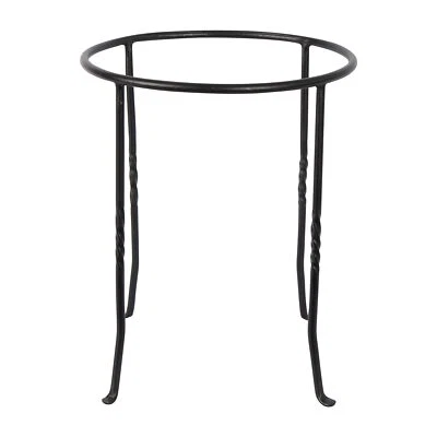 FB-14 Ring Wrought Iron Metal Plant birdbath Bowl Stand Flowerpot Holder Black - Image 1 of 4