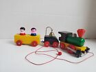 Vtg Wooden Toy Train/2 Cars & Engine/Incl 2 People/SILVA/Made in ITALY/7” w/box