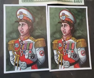 JUSTIN TRUDEAU STICKERS PACK OF 2 **WORLDWIDE π SHIPPING** - Foto 1 di 12
