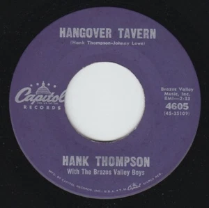 Hank Thompson 7" "Hangover Travern" Capitol (4605) Near Mint - Picture 1 of 2