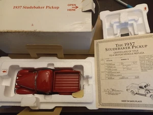 1937 Studebaker Pickup Truck 1:24 Scale Diecast Model Danbury Mint Red - Picture 1 of 2