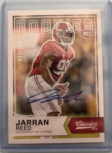 Tarjeta autografiada Panini Classics Rookie - Jarran Reed 2016 RC/199 - Imagen 1 de 2
