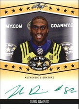 2013 Leaf Army All-American Bowl Tour Autographs Green Ink John Diarse/25