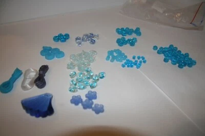 Turquoise and Clear Glass Beads with strings 130g Mixed sized for Necklace - Image 1 of 4