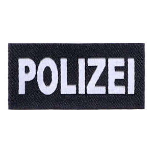 Schriftzug POLIZEI gewebt schwarz ohne Klett - Bild 1 von 1