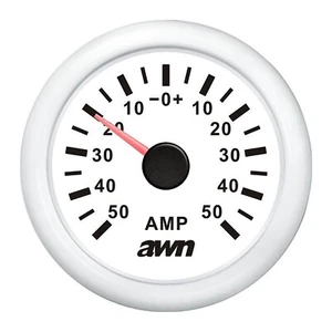 AWN OceanTEC Amperemeter Anzeige +/- 50A weiß Ø 52mm Ampere Messgerät - Bild 1 von 6