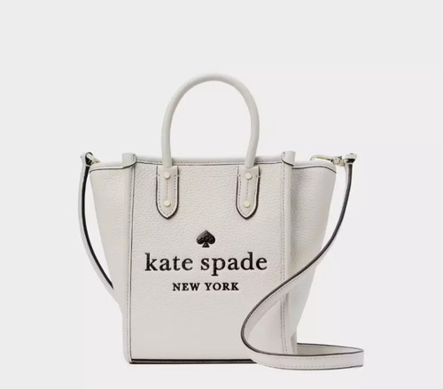 Borsa a tracolla Kate Spade New York Ella mini tote in pelle ciottolata pergamena
