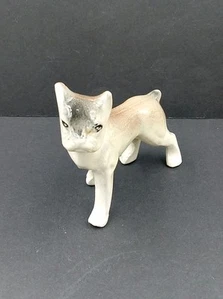 Vintage Japan Porcelain Boxer Figurine Dog Figurine 3"× 3" - Picture 1 of 12