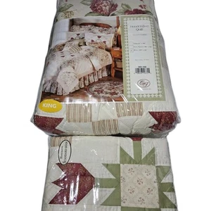 C&F Enterprises New King Vintage Garden Handcrafted Quilt With 2 Pillow Shams - Picture 1 of 13