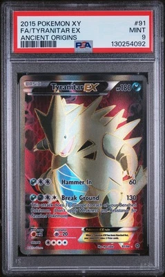 2015 Pokémon - XY Ancient Origins - Tyranitar EX 91/98 Full Art - PSA 9 - Image 1 of 2