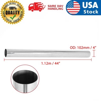 Tubo de escape recto de acero inoxidable T304 de 102 mm y 4" pulgadas Foto 1 de 4