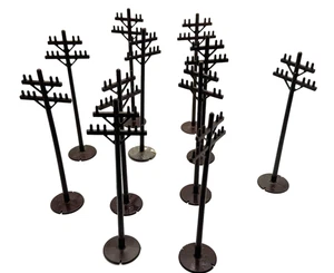 11 Marx Post War Plastic Telephone Poles Reddish Brown - Picture 1 of 3