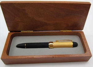 Penna a sfera di lusso nera e oro in astuccio di legno - elegante regalo da collezione - Foto 1 di 5
