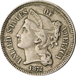 1872 Three (3) Cent Nickel - Picture 1 of 2