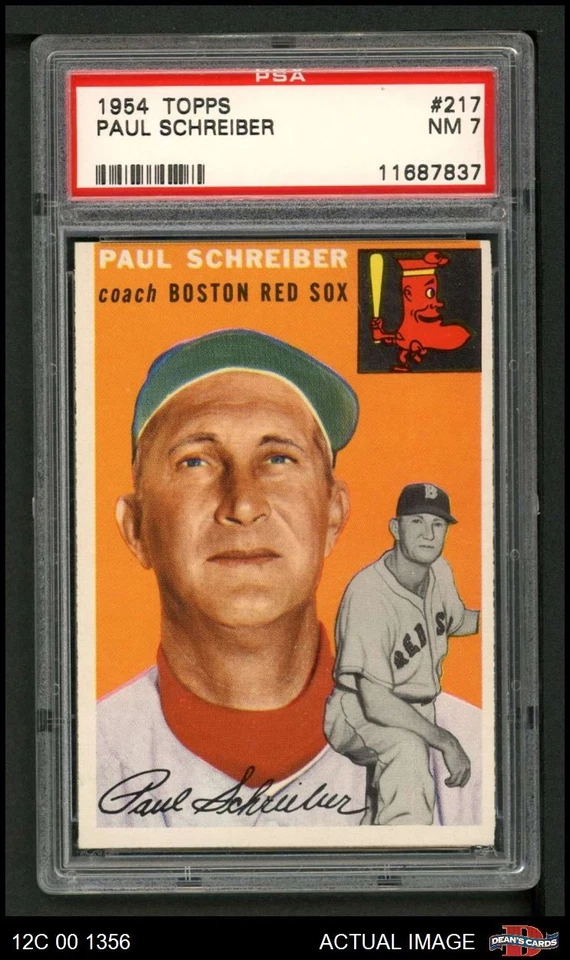 1954 Topps #217 Paul Schreiber Medias Rojas PSA 7 - Casi nuevo Foto 1 de 1