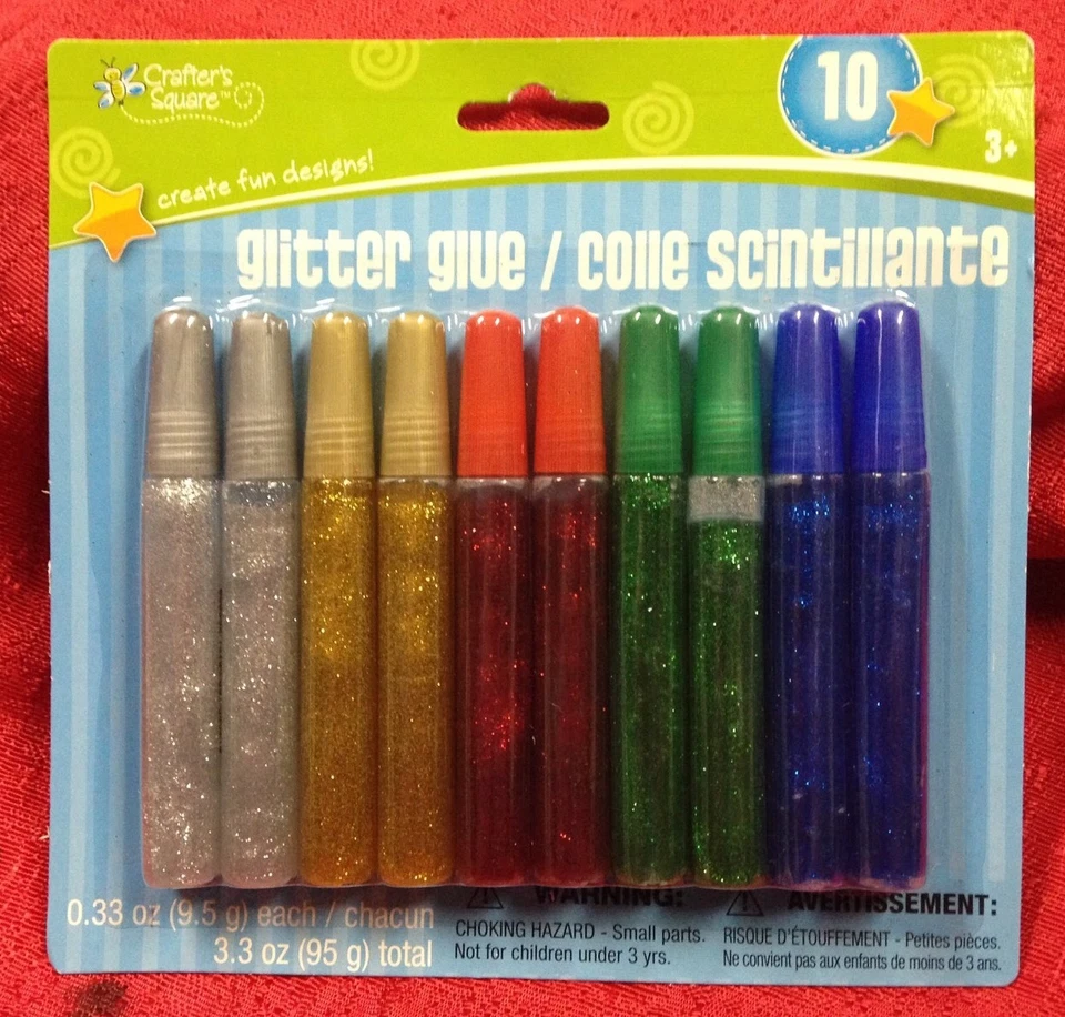 Crafter's Square Glitter Glue Pens 10 Count Assorted Colors