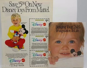 Disney Mattel Vorschulspielzeug Print Magazin Anzeige 1988 1980er Geschenk Anleitung - Bild 1 von 5