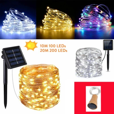 10 20M Solar LED String Fairy Light Lamp For Outdoor Garden Party Xmas Decor ERM - Image 1 of 4