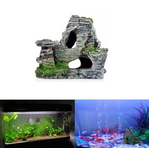 Creative Aquarium Rockery Mountain View Rock Cave Stone Tree Fish Tank Ornament - Picture 1 of 2