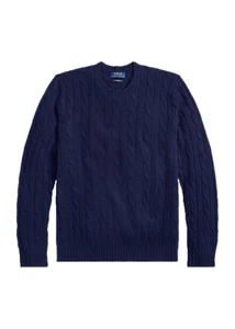 Polo Ralph Lauren da uomo $498, L'iconico maglione in cashmere lavorato a maglia, blu navy, XXL - Foto 1 di 5
