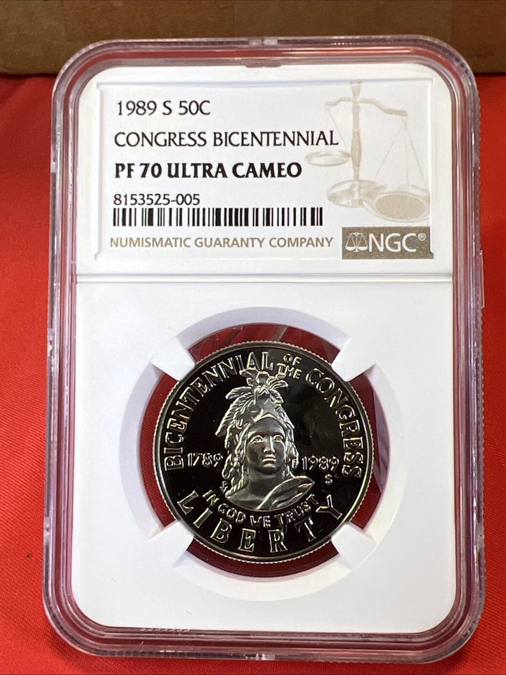 1989 S PF70 UC Congress Congressional Commemorative Half Dollar NGC - Image 1 of 4