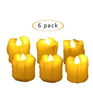 6 Piece Candle Choice Flameless LED Battery Votive Candles Realistic Flickering - Picture 1 of 6