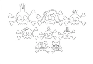 Skull Family Decal Sticker Skulls Vampirer Punk Grunge Car Truck Window Bumper - Picture 1 of 5
