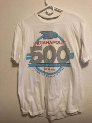 2012 Indianapolis Indy 500 Hombre Blanco Ligero Camiseta Talla Grande 19.5"x29"  Foto 1 de 4