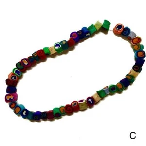 Nepal Hippie Bohemian Festival Colorful Handmade Roll Felt Bead Ball Necklace C - Picture 1 of 2