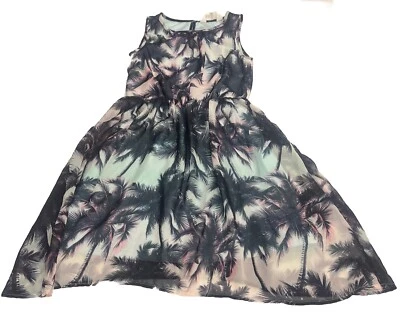 Vestido para niñas H&M sin mangas talla 10-11 Y palmeras multicolor estilo hawaiano Foto 1 de 4