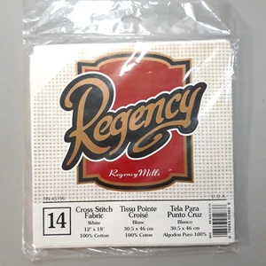 Regency Mills Cross Stitch Fabric White 12" x 18" Cotton 14 Count NIP - Picture 1 of 2