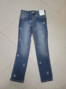 Girl's Star Mid- Rise Embroidered Skinny Jeans -Cat & Jack Medium Wash- Size: 6x - Picture 1 of 5
