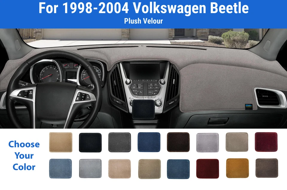 Cubierta de alfombrilla de tablero para Volkswagen Beetle 1998-2004 (terciopelo de felpa) Foto 1 de 4