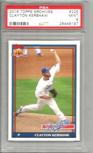 2016 Topps Archives Clayton Kershaw PSA 9 - Picture 1 of 2