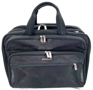 Briggs & Riley KR350X-4 Black 18" Black 2 Wheel Handle Messenger Briefcase Bag - Picture 1 of 9