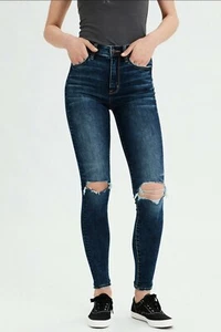 Jeans skinny American Eagle elasticizzato cropped jegging 4 27 effetto invecchiato  - Foto 1 di 4