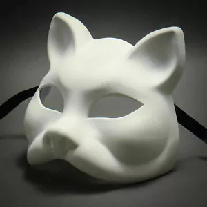 Máscara de fiesta facial completa blanca para disfraces disfraz hágalo usted mismo - Imagen 1 de 3