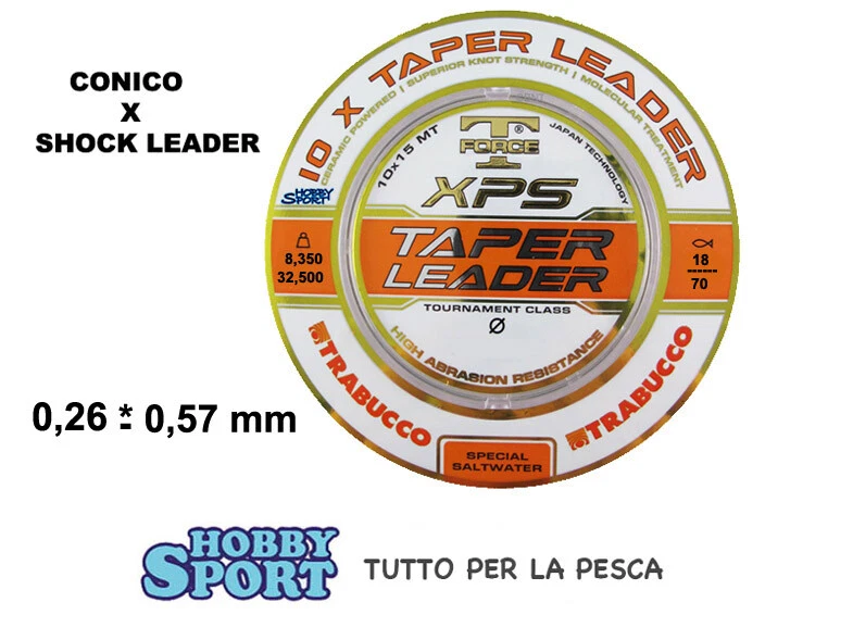 FILO CONICO XPS TAPER LEADER 0,26-0,57 NEUTRO SURFCASTING TRABUCCO 10 X 15 MT - Immagine 1 di 1