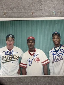 Baseball Autograph Mark McGwire Darryl Strawberry Eric Davis Photo With COA - Picture 1 of 2