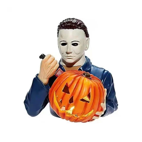 Halloween Michael Myers Light Up LED Statue Pumpkin Jack-o-Lantern Yard Decor Cover