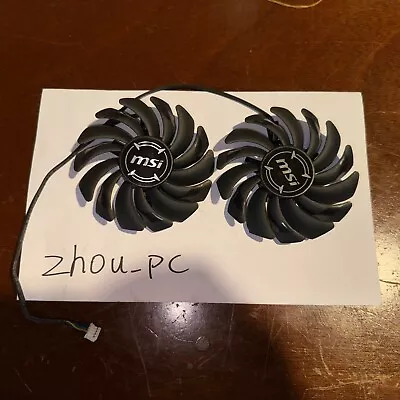 Replacement Cooler Cooling Fan Pair For MSI Armor RX 580 570 480 470 - Image 1 of 3
