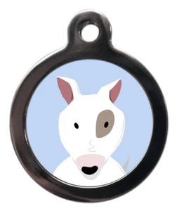 Etiqueta de identificación de mascotas ETIQUETA RAZA DIBUJOS ANIMADOS BULL TERRIER etiqueta 2 tallas - Imagen 1 de 2