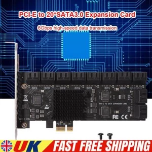 20 Port PCIE Expansion Card PCIe SATA 3.0 Controller Adapter 6Gbps for Desktop - Afbeelding 1 van 11