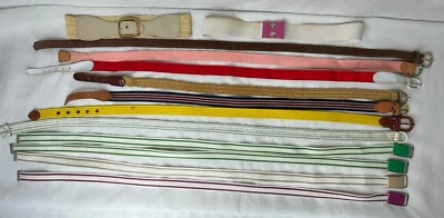 VTG  60s/70s/80s Lot 13 Elastic Faux Straw Striped Belts S/M Resale  - Image 1 of 4