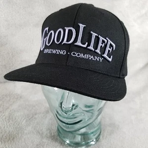 GoodLife Brewing Company Hat Size L/XL Black Gray Spell Out Fitted Baseball Cap - Picture 1 of 9