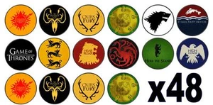 48 x 3cm Game Of Thrones Cup Cake Toppers Edible Rice Wafer Paper (Not Pre-cut) - Picture 1 of 3