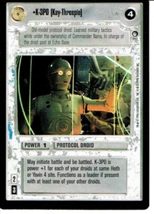 STAR WARS CCG HOTH BLACK BORDER LIGHT SIDE K-3PO ex - Picture 1 of 1