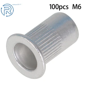 Aluminum Rivet Nut rivnut Insert Nut Pack Of 100 M6 6mm Flat Head NEW - Picture 1 of 7