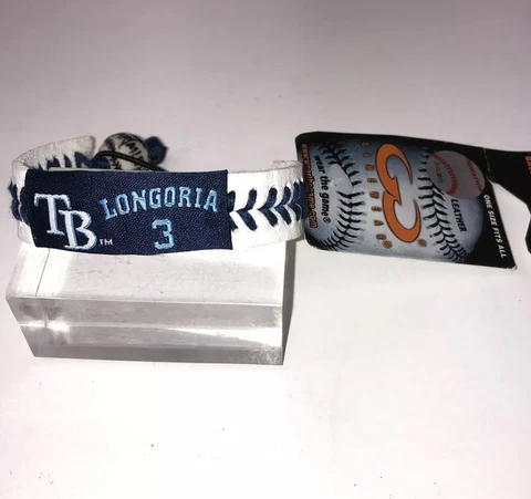 Tampa Bay Rays Wristband Gamewear Evan Longoria #3 MLB Seam Baseball Bracelet Cover