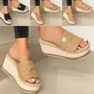 Summer Flip Flops Fashion Causal Wedges Women Shoes - Picture 1 of 21